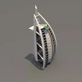 Dubai Tower Hotel Building 3d model
