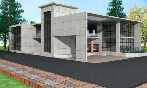 Modern House Architecture Scene 3d model