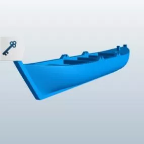 Durham Boat Wooden Material 3d model