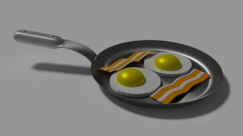 Eggs With Bacon Food 3d model Eggs With Bacon Food 3d model