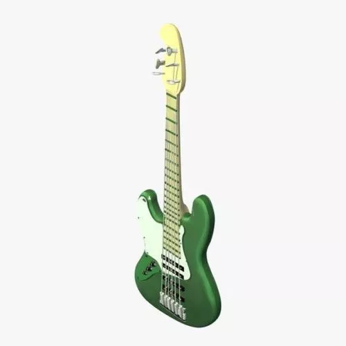 Modern Red Bass Guitar 3d model