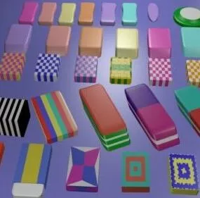 Erasers Pack 3d model