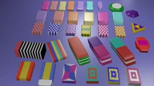 Erasers Pack 3d model Erasers Pack 3d model