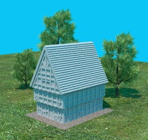 Gas Station Building Lowpoly 3d model