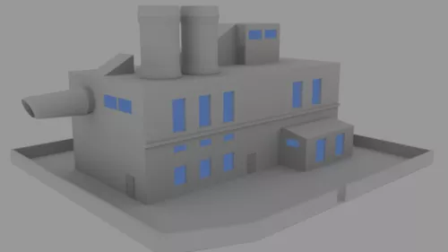Rustic Factory Building 3d model