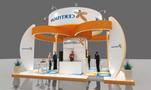 The Showroom Space With Curved Roof 3d model