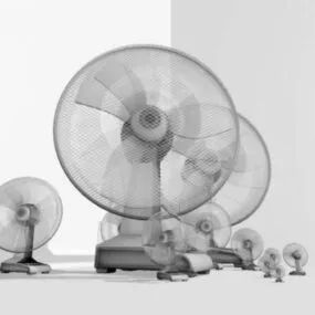Desk Fan Animated 3d model