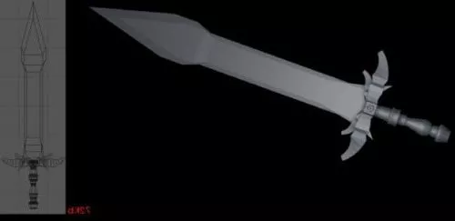 Chinese Rustic Broadsword 3d model