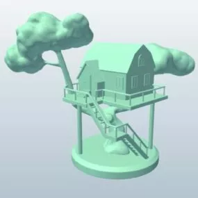 House On Tree Lowpoly 3d model