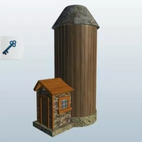 Farm Silo Building 3d model