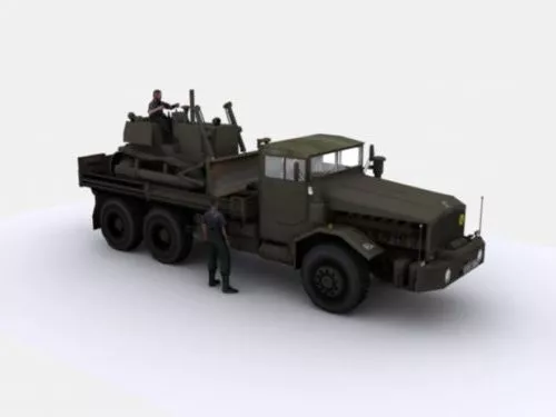 Rustic Military Ambulance Truck 3d model