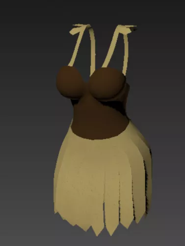 Triple Skirted Dress 3d model