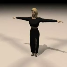 Female Dress T Pose 3d model