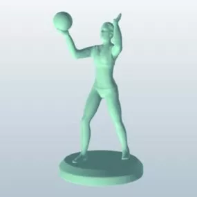 Female Volleyball On Beach 3d model