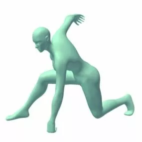 Athletes Female Impact Landing 3d model