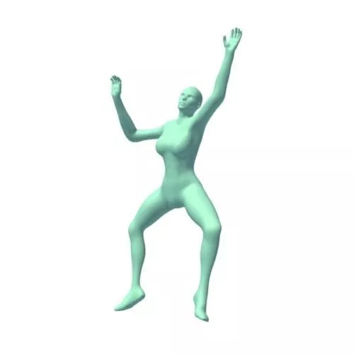 Female Agent With Gun 3d model