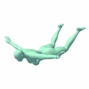 Female Sky Diving Character 3d model