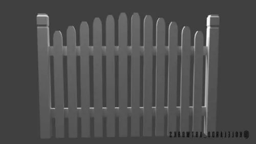 Fence Gate Pattern Handrail 3d model