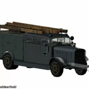 Ww2 Fire Truck German Benz 3d model