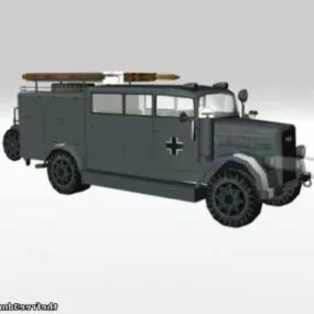 German Ww2 Opel Fire Truck 3d model