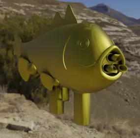 Fish Shaped Rocket Launcher 3d model