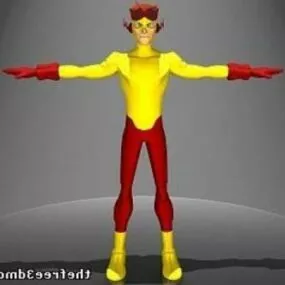 Flash Kid Superhero 3d model