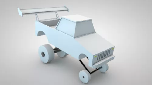 Heavy Transport Truck With Empty Back 3d model