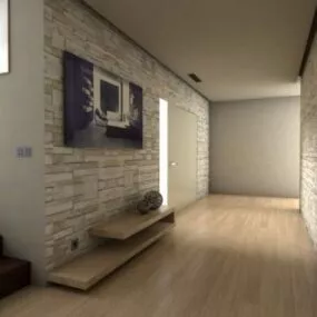 Hall Interior Wood Floor 3d model