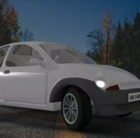 White Ford Ka Car 3d model