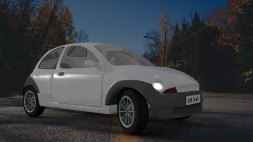 White Ford Ka Car 3d model White Ford Ka Car 3d model