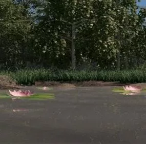 Nature Forest Lake 3d model