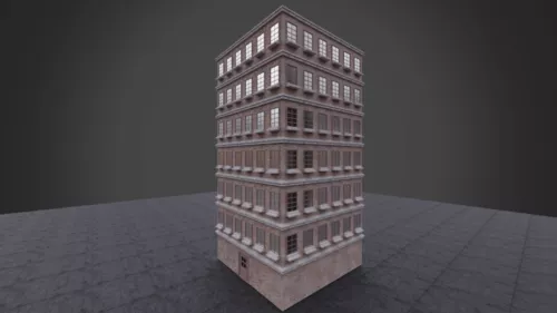Lowpoly Hi-rise Building 3d model Lowpoly Hi-rise Building 3d model