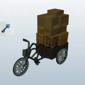 Old Freight Bicycle 3d model