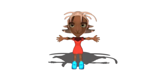 Cartoon Female Rigged 3d model Cartoon Female Rigged 3d model