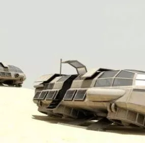 Sci-fi Cargo Shuttle Rigged 3d model