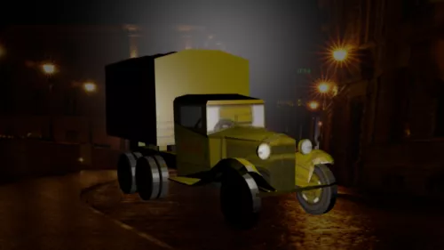 Rustic Yellow Truck 3d model