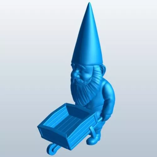 Garden Gnome With Wheelbarrow 3d model Garden Gnome With Wheelbarrow 3d model