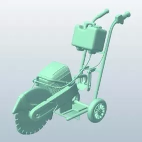 Gas Saw With Trolley 3d model