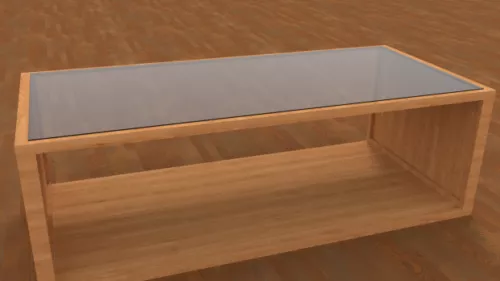 Glass Wood Table Living Room 3d model Glass Wood Table Living Room 3d model