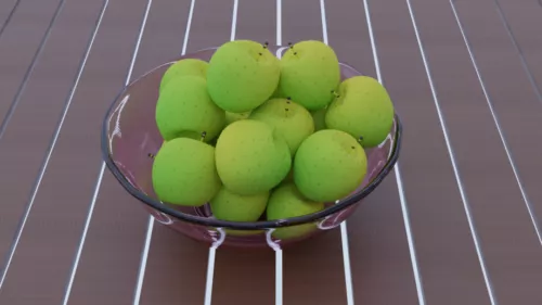 Basket Of Green Apples Fruits 3d model Basket Of Green Apples Fruits 3d model