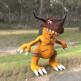 Greymon Dinosaur Cartoon Character 3d model