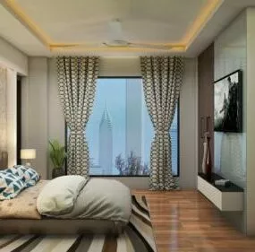 Guest Room Scene With Furniture 3d model