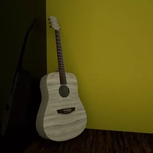 Six String Acoustic Guitar 3d model