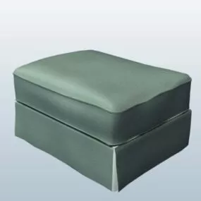 Green Leather Stool 3d model