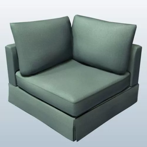 Sofa Corner Green Leather 3d model Sofa Corner Green Leather 3d model