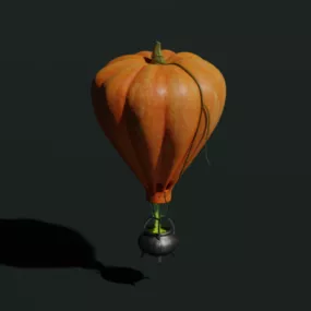 Pumpkin Air Balloon 3d model