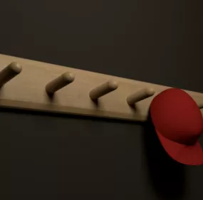 Wooden Clothes Hanger 3d model