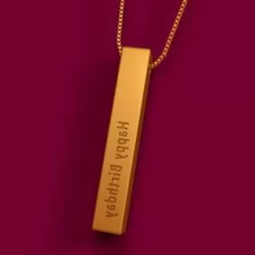 Gold Vertical Bar Necklace 3d model