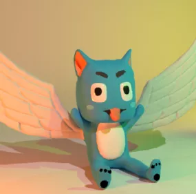 Happy Fairy Tail Cartoon Character 3d model