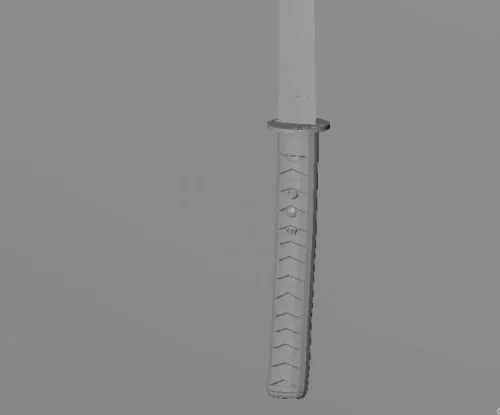 Game Sword With Gold Handle 3d model